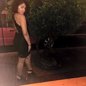 Black Mesh/Lace Bodycon Dress